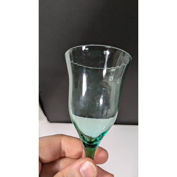 Vaseline Uranium Green Depression Glass Optic Panel Stemware Cocktail Glass - Picture 8 of 16